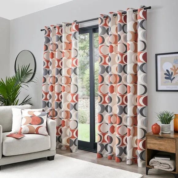 Sander Eyelet Curtains - Spiced Red, Cotton alternate view