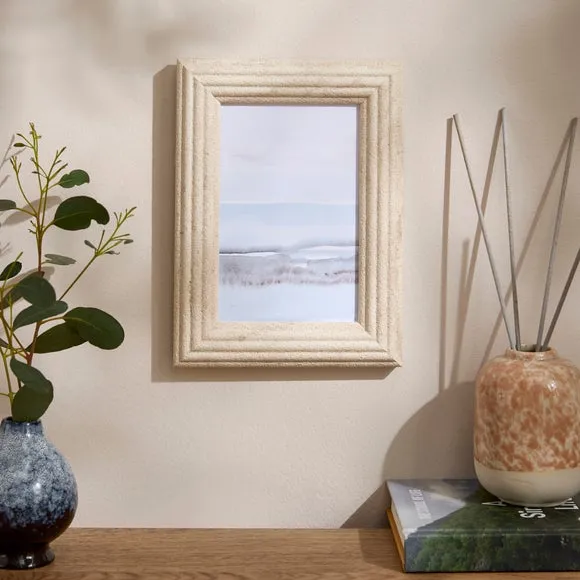 Sandi Stone Effect Photo Frame - Cream, Plastic product