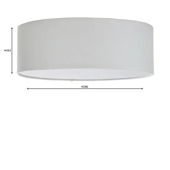 Sara Flush Ceiling Light - Ivory, Faux Linen by Dunelm, image 4