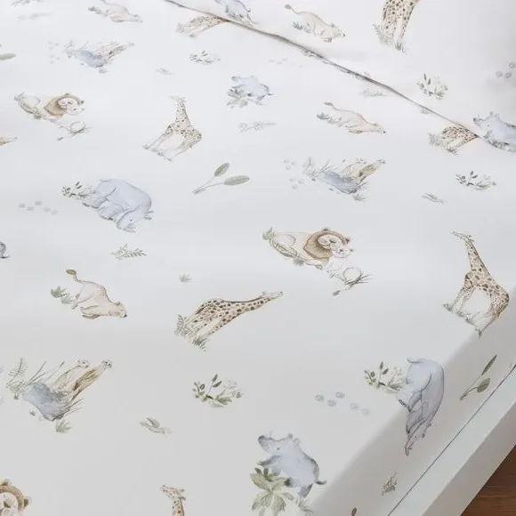 Savannah Pack of 2 Fitted Sheets - Natural, Cotton alternate view
