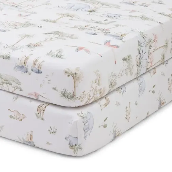 Savannah Pack of 2 Fitted Sheets - Natural, Cotton product