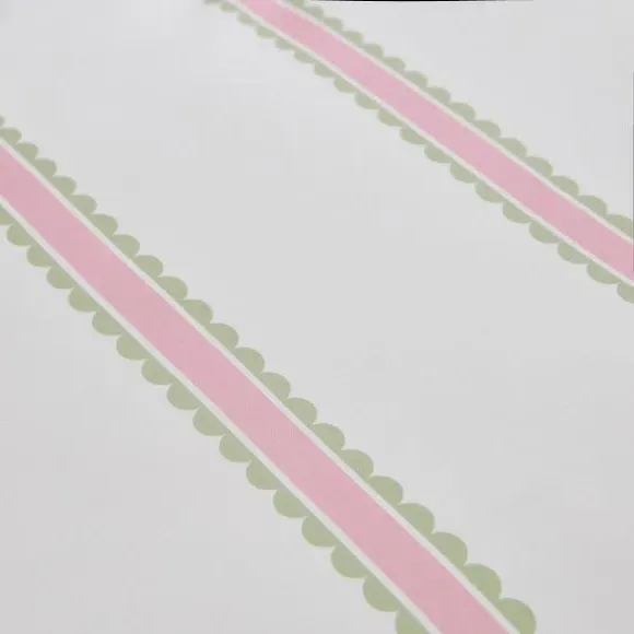 Scallop Stripe Fitted Bed Sheet - Light Pink, Polycotton alternate view