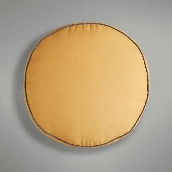Scandi Print Pouffe - Ochre, Cotton alternate view