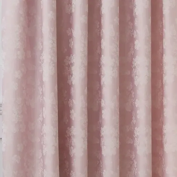 Serene Blossom Pencil Pleat Curtains - Blush Pink, Polycotton alternate view