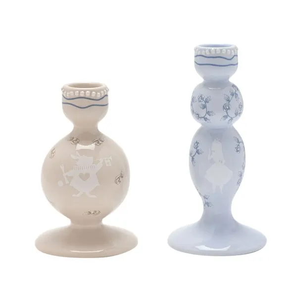 Set of 2 Candlestick Holders - Blue, Ceramic alternate view