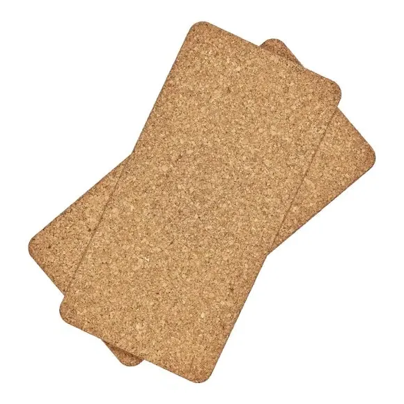 Set of 2 Rectangular Cork Hot Pot Stands - Natural Brown alternate view