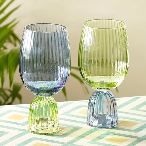 Set of 2 Wine Goblets - Blue, Glass alternate view