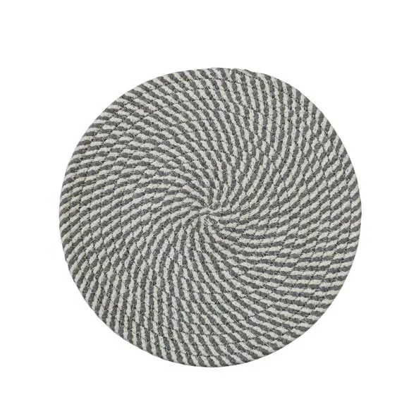 Round Placemats Set of 2 - Blue, Woven alternate view