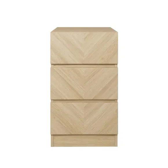 Set of 2 Bedside Tables with 3 Drawers - Oak alternate view