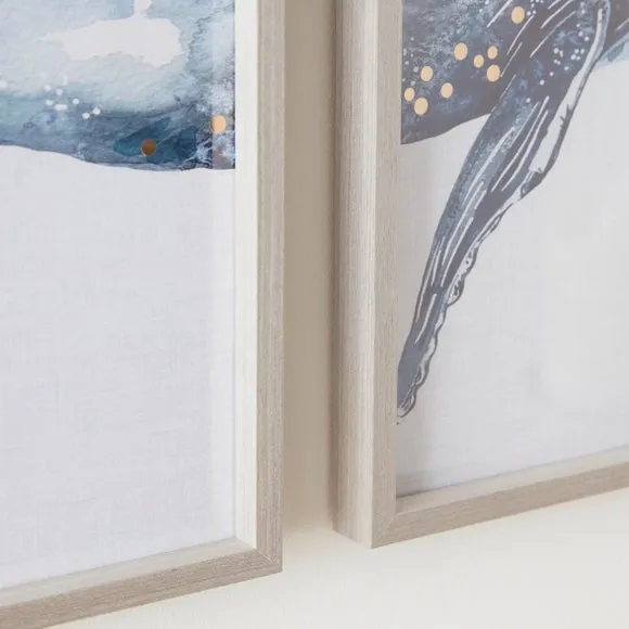 Set of 2 Framed Prints - Blue, Wood Frame alternate view