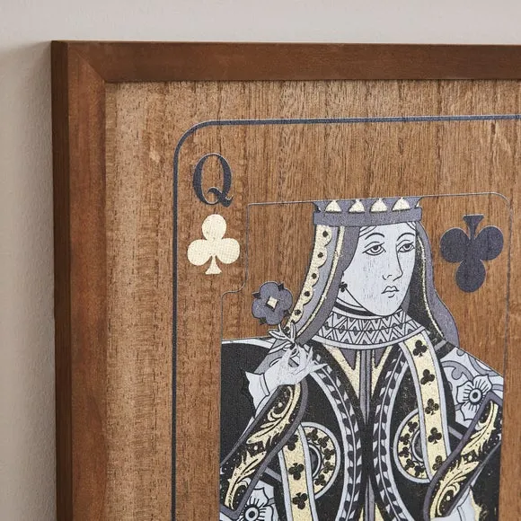 Set of 2 Playing Card Wall Art - Brown, Wood alternate view
