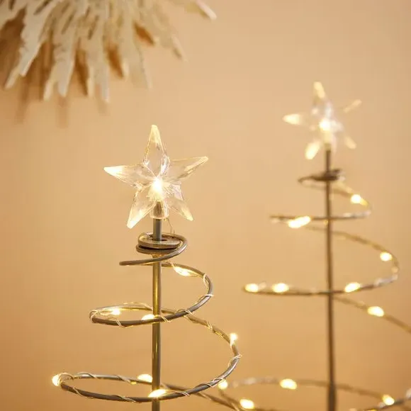 Set of 3 Collapsible Christmas Trees - Silver alternate view
