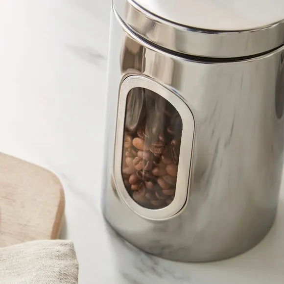 Set of 3 Kitchen Canisters - Silver, Metal alternate view