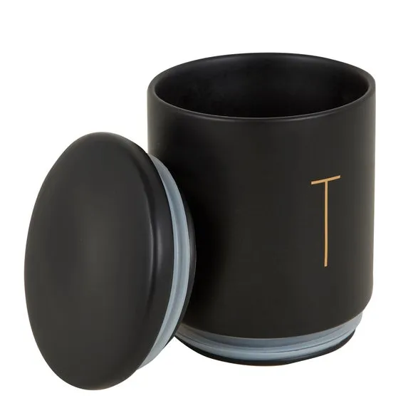 3-Piece Stacking Canisters - Black, Stoneware alternate view