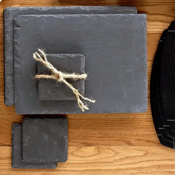 Set of 4 Slate Coasters - Grey alternate view