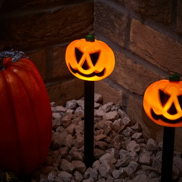 Set of 5 Pumpkin Stake Lights - Orange alternate view