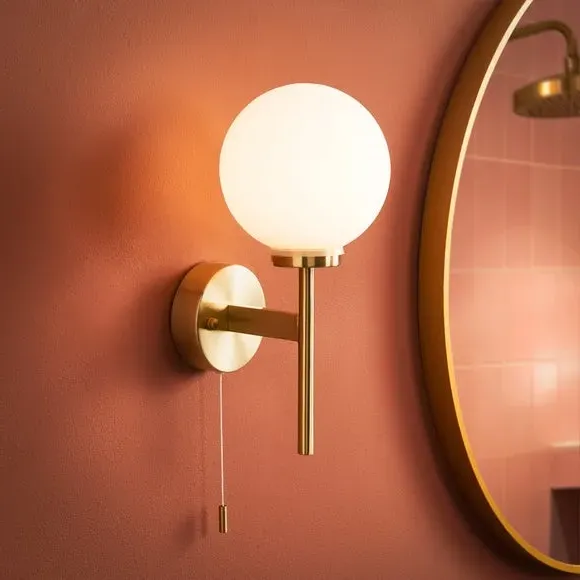 Sfera Bathroom Wall Light with Pull Switch - Gold alternate view