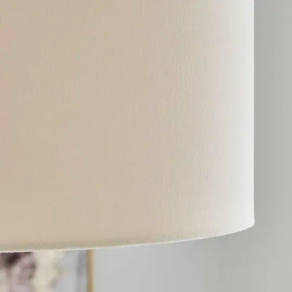 Nesa Shallow Lamp Shade - Cream, Velvet by Dunelm, image 3