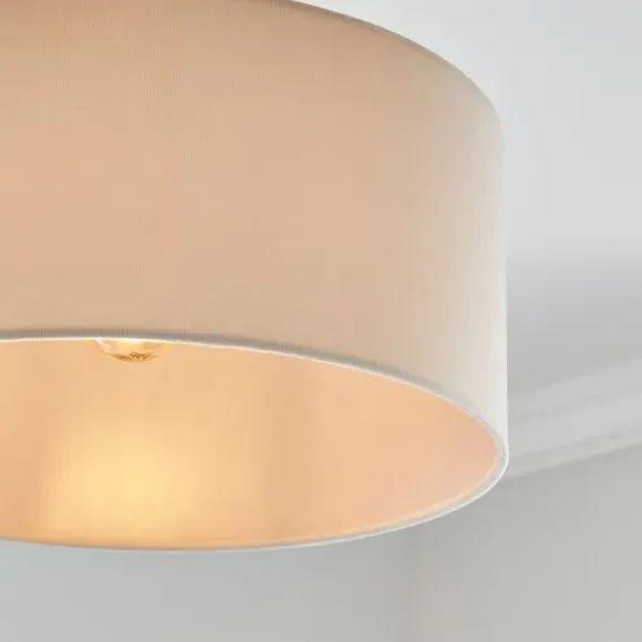 Nesa Shallow Lamp Shade - Cream, Velvet by Dunelm, image 4