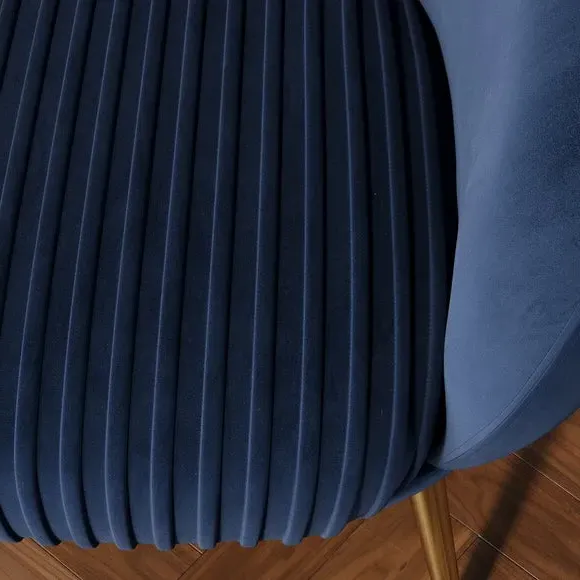 Shell Back Cocktail Chair - Navy, Velvet alternate view