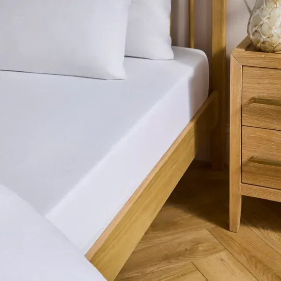 Simply Brushed Cotton 28cm Fitted Sheet - White product