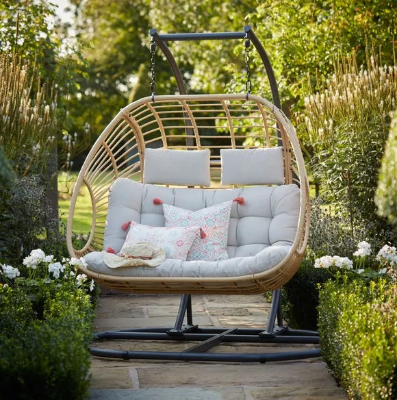 Singapore Rattan Double Hanging Egg Chair - Natural alternate view