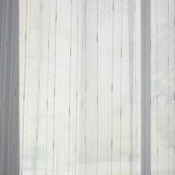 Reluxed Metallic Slot Top Single Voile Panel - White, Polyester by Dunelm, image 3