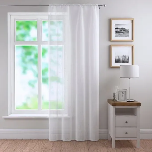 Single Voile Panel with Slot Top - White alternate view