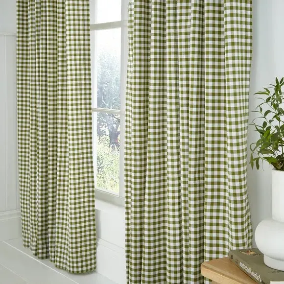 Portloe Slot Top Voile Curtains - Moss, Cotton alternate view