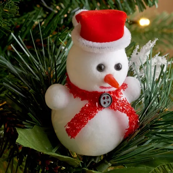 Snowman Pick Tree Decoration - White alternate view