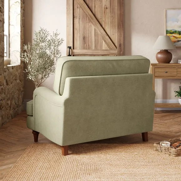 Beatrice II Snuggle Chair with Curved Arms - Sage, Chenille alternate view