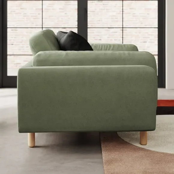 Newton Snuggle Chair with Cushioned Arms - Sage Green, Velvet alternate view
