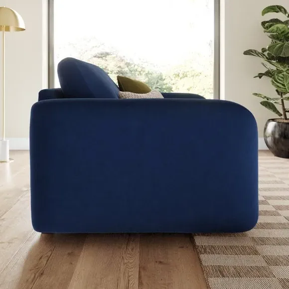 Luca Snuggle Chair - Navy, Velvet alternate view