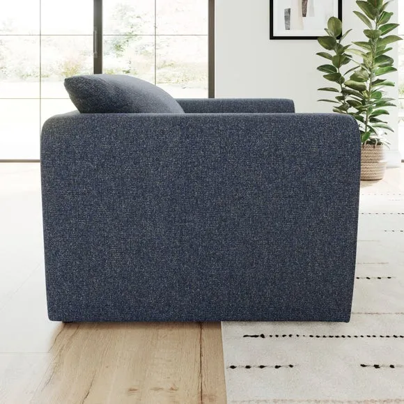 Snuggle Chair with Roll Arms - Navy, Fabric alternate view