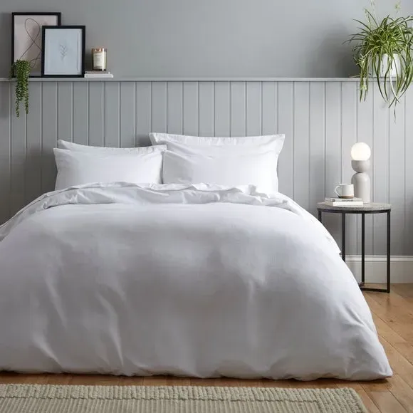Kingsize Standard Pillowcase Pair - White, Cotton alternate view