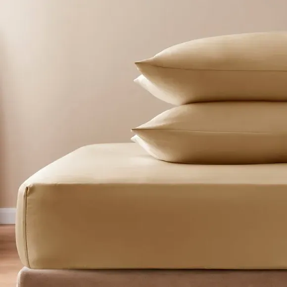 Soft & Silky Fitted Sheet - Gold, Recycled Polyester alternate view