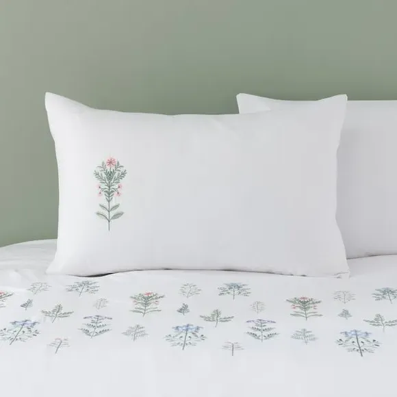 Somerset Embroidered Duvet Cover & Pillowcase Set - Pink, Microfibre alternate view