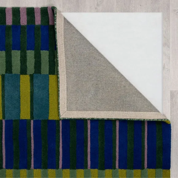 Joyful Stripe Wool Rug - Multicoloured, 100% Wool by Dunelm, image 3