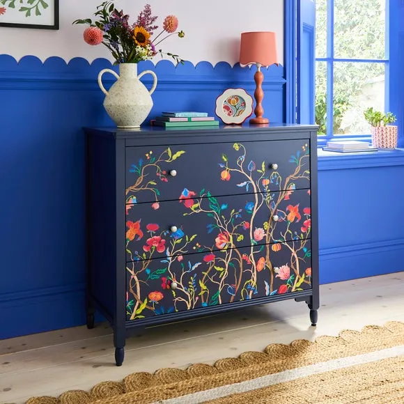 3-Drawer Chest with Print Detail - Twilight, Wood alternate view