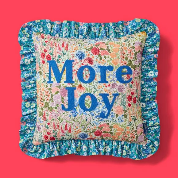 Embroidered Cushion with Zip - Multicolor, Cotton alternate view