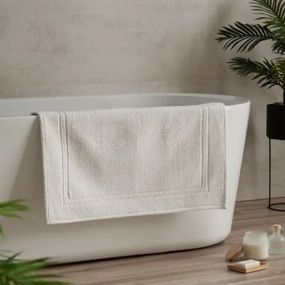 Spa Woven Bath Mat - White, Cotton alternate view