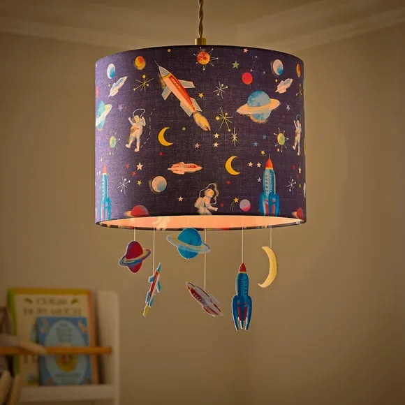 Space Mobile Easy Fit Lamp Shade - Blue alternate view