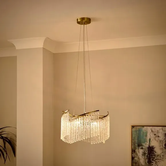 Spiralia 3-Light Glass Ceiling Light - Clear, Gold alternate view