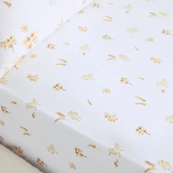 Spring Harvest Set of 2 Fitted Sheets - Natural, Cotton alternate view