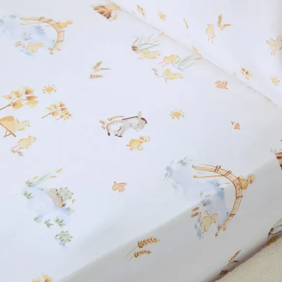 Spring Harvest Set of 2 Fitted Sheets - Natural, Cotton product