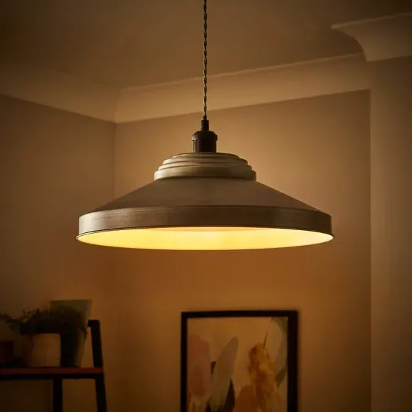 Spun Metal Easy Fit Pendant Shade - Pewter alternate view