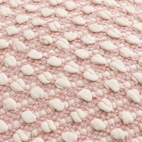Square Cushion with Bobble Design - Blush by Dunelm, alternate view