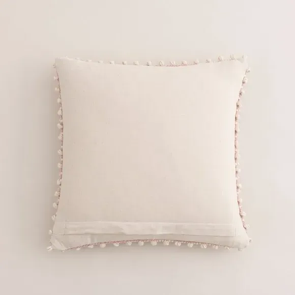 Square Cushion with Bobble Design - Blush by Dunelm, image 5