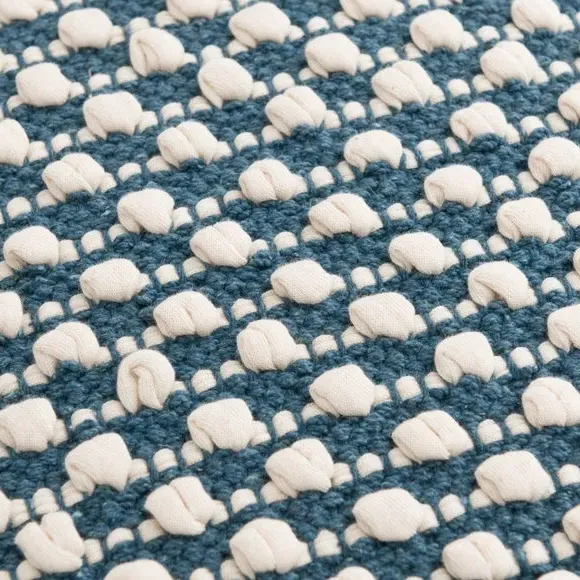 Square Cushion with Bobble Design - Pacific Blue by Dunelm, image 2