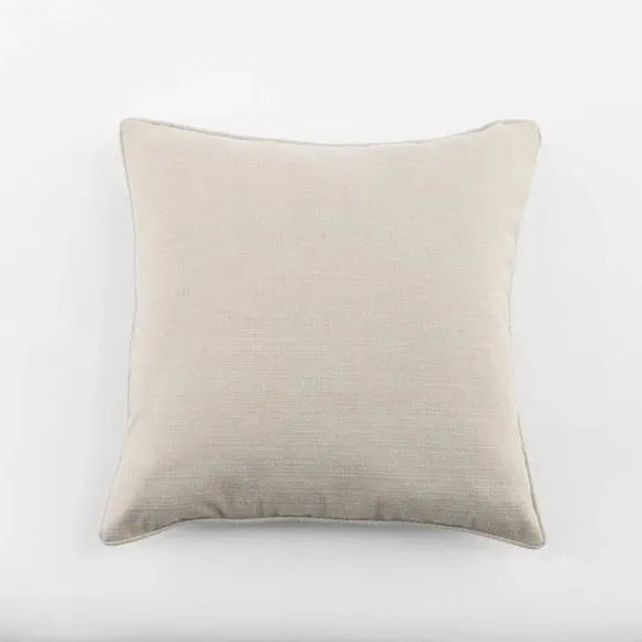 Square Cushion with Removable Pad - Natural, Polyester by Dunelm, image 2